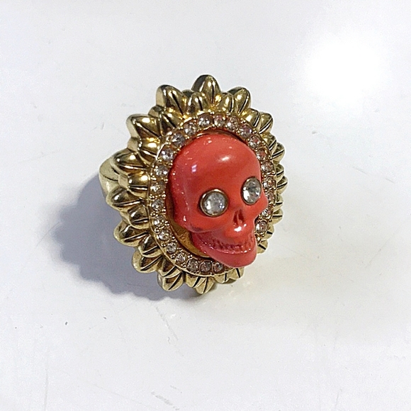 Women size 7 crystal pink skull ring - Picture 15 of 16